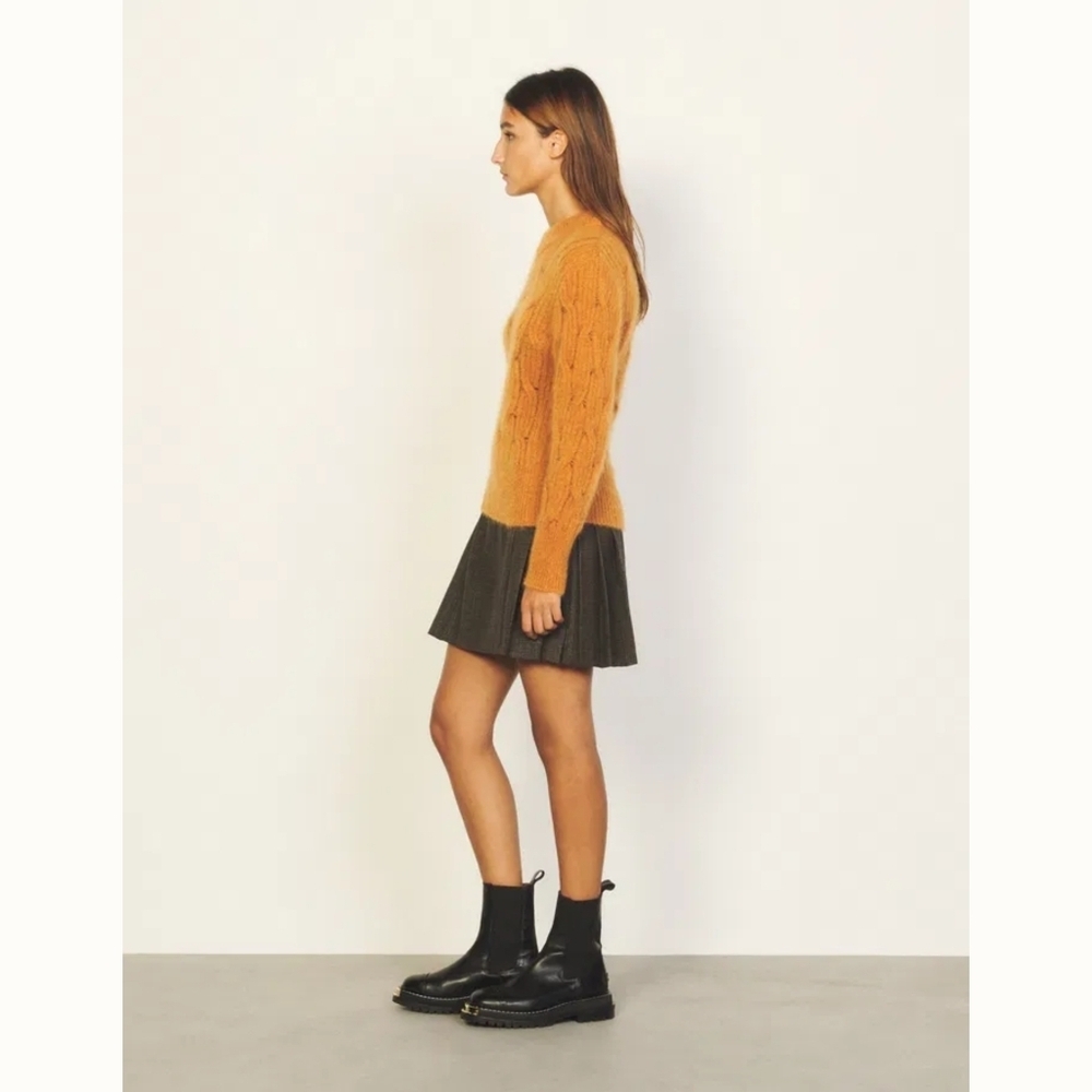 SANDRO | Cable Knit Mohair Sweater - Picture 4 of 16